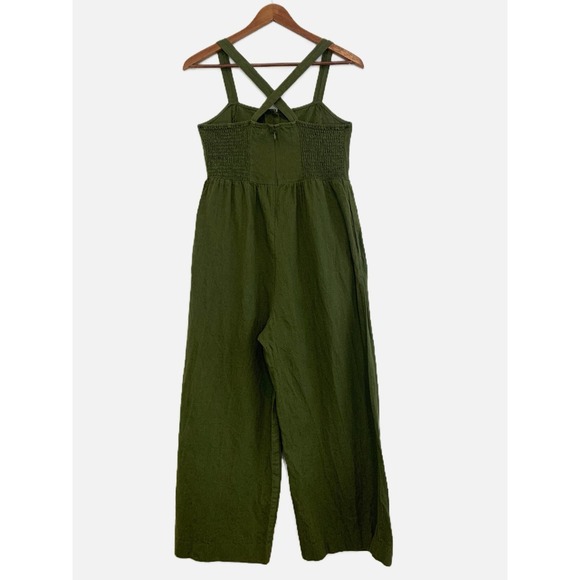 Madewell Pants - Madewell Button Down Jumpsuit Size 4 Romper Green Linen Cotton